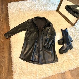 Zara leather shacket